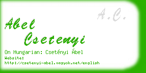 abel csetenyi business card