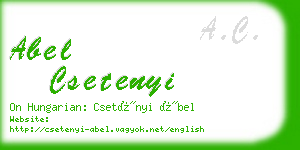 abel csetenyi business card